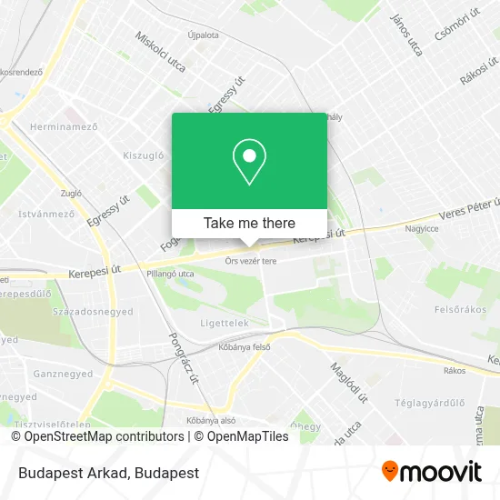 Budapest Arkad map