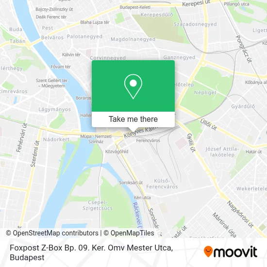 Foxpost Z-Box Bp. 09. Ker. Omv Mester Utca map