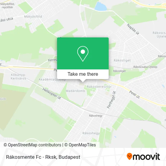 Rákosmente Fc - Rksk map
