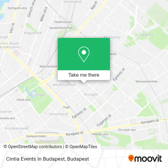Cintia Events In Budapest map