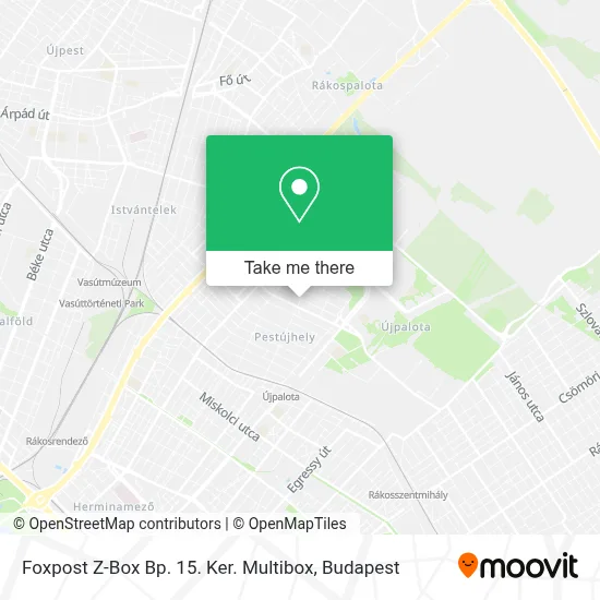 Foxpost Z-Box Bp. 15. Ker. Multibox map