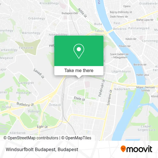 Windsurfbolt Budapest map