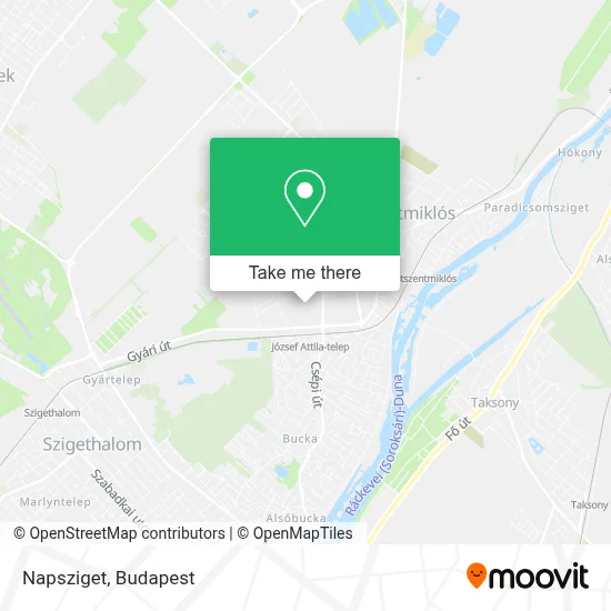 Napsziget map