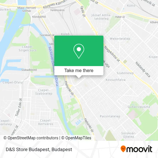 D&S Store Budapest map