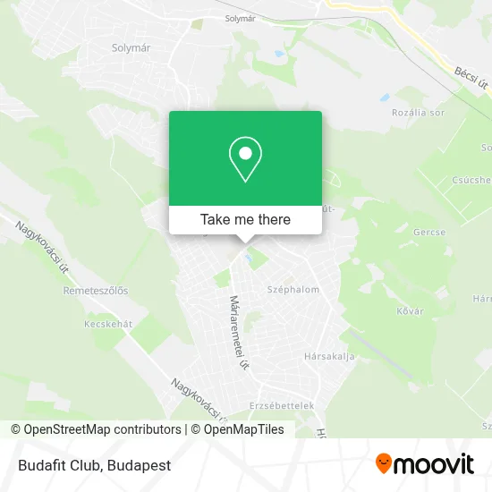 Budafit Club map