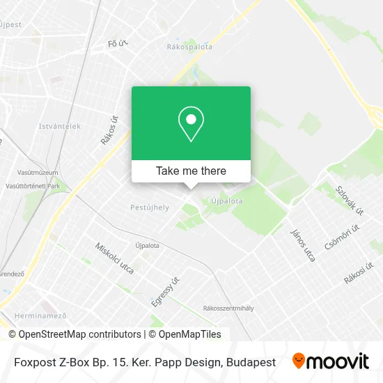 Foxpost Z-Box Bp. 15. Ker. Papp Design map