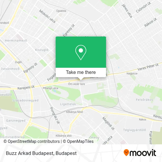 Buzz Arkad Budapest map