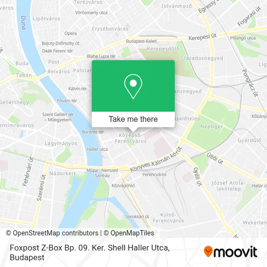 Foxpost Z-Box Bp. 09. Ker. Shell Haller Utca map