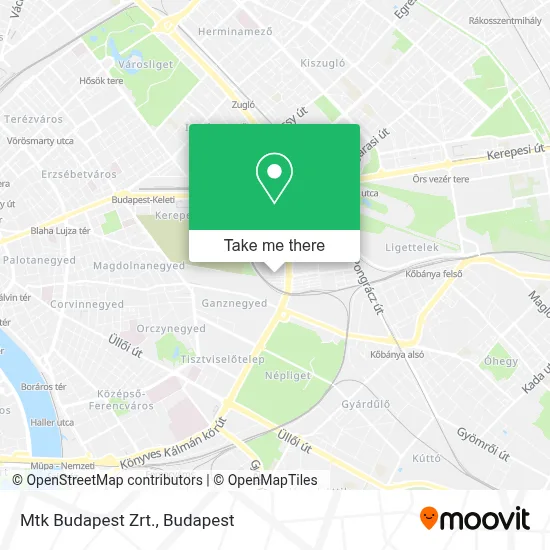 Mtk Budapest Zrt. map
