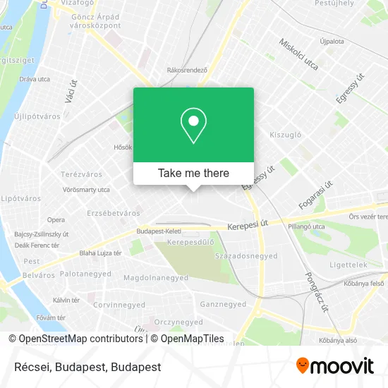 Récsei, Budapest map