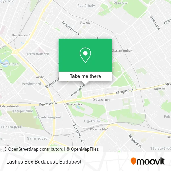 Lashes Box Budapest map