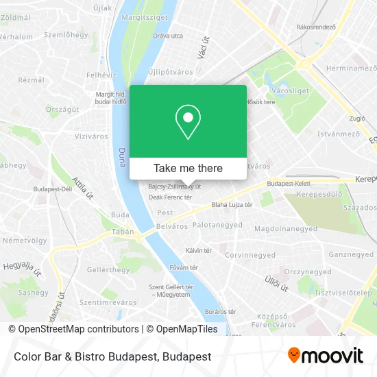 Color Bar & Bistro Budapest map
