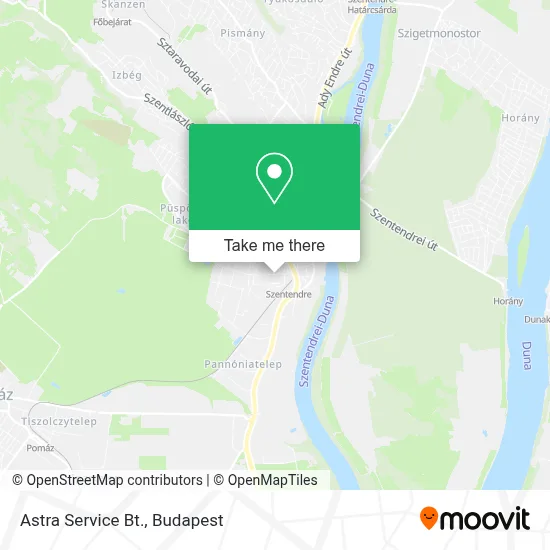 Astra Service Bt. map