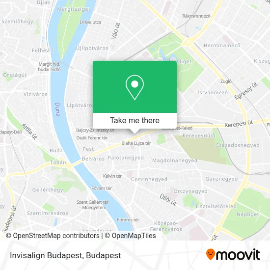 Invisalign Budapest map