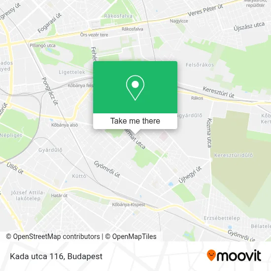 Kada utca 116 map