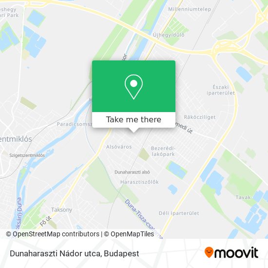 Dunaharaszti Nádor utca map