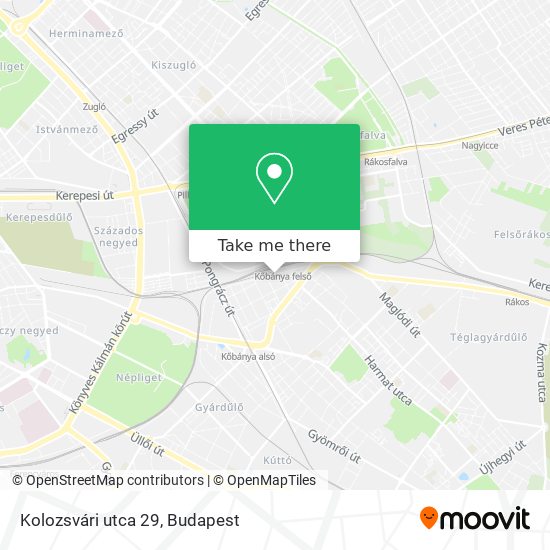 Kolozsvári utca 29 map