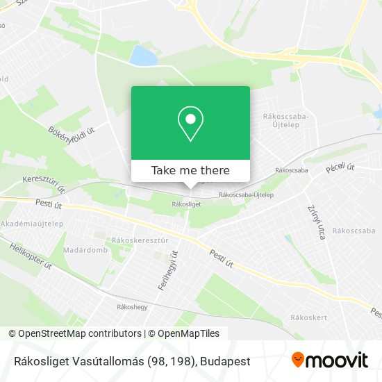 Rákosliget Vasútallomás (98, 198) map