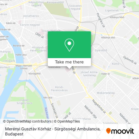 Merényi Gusztàv Kórház - Sürgösségi Ambulancia map
