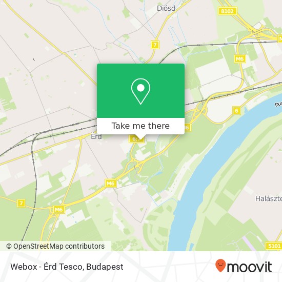 Webox - Érd Tesco map