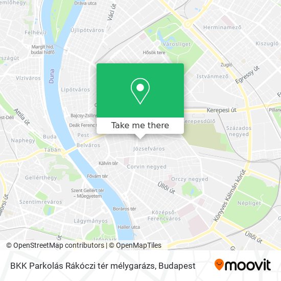 BKK Parkolás Rákóczi tér mélygarázs map