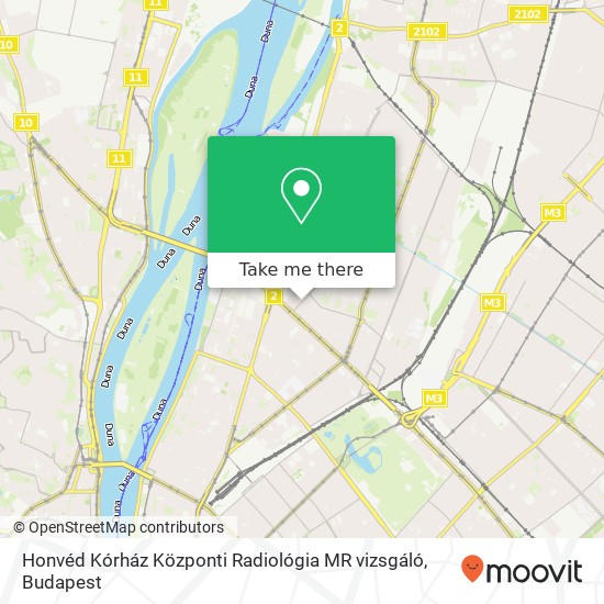 Honvéd Kórház Központi Radiológia MR vizsgáló map