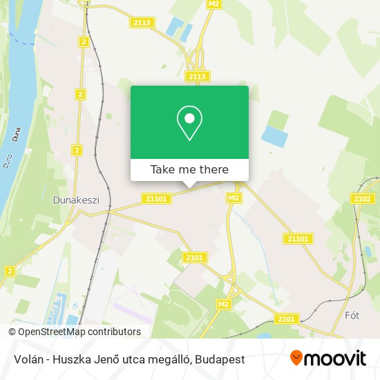 Volán - Huszka Jenő utca megálló map