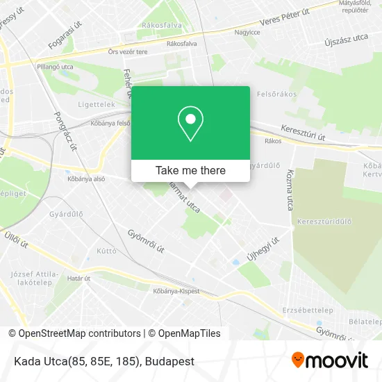 Kada Utca(85, 85E, 185) map