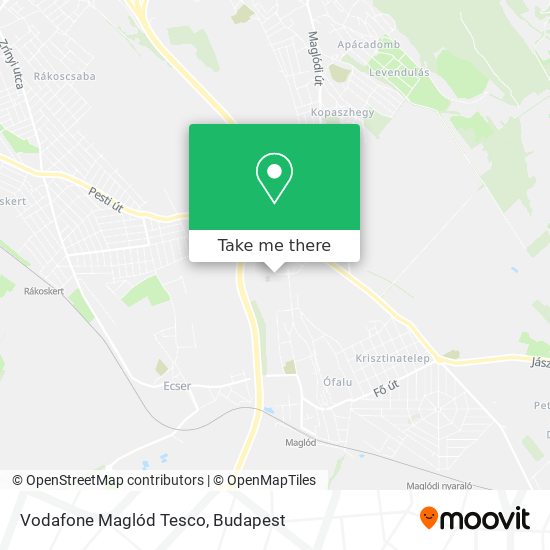 Vodafone Maglód Tesco map