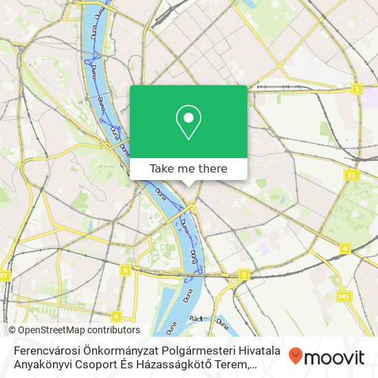 Ferencvárosi Önkormányzat Polgármesteri Hivatala Anyakönyvi Csoport És Házasságkötő Terem map