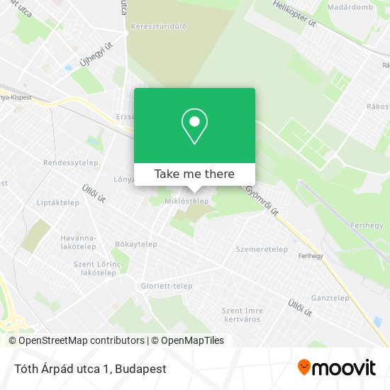 Tóth Árpád utca 1 map