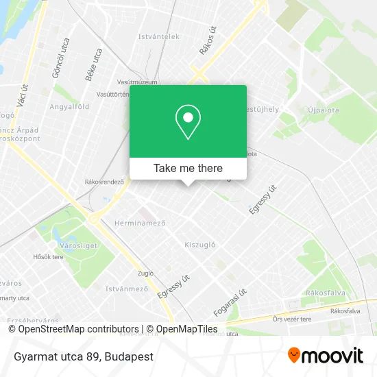 Gyarmat utca 89 map