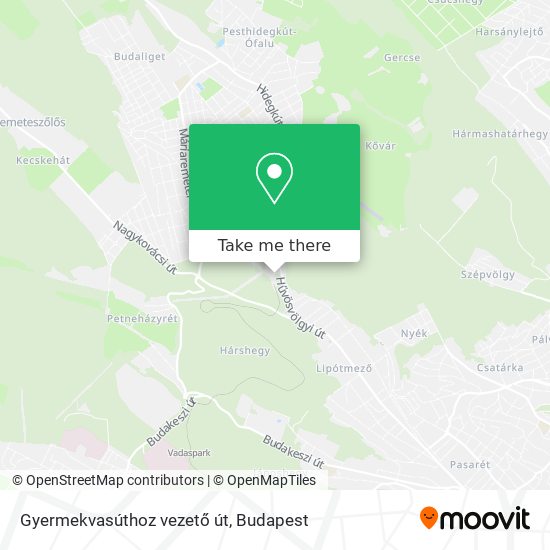 Gyermekvasúthoz vezető út map