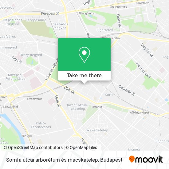 Somfa utcai arborétum és macskatelep map