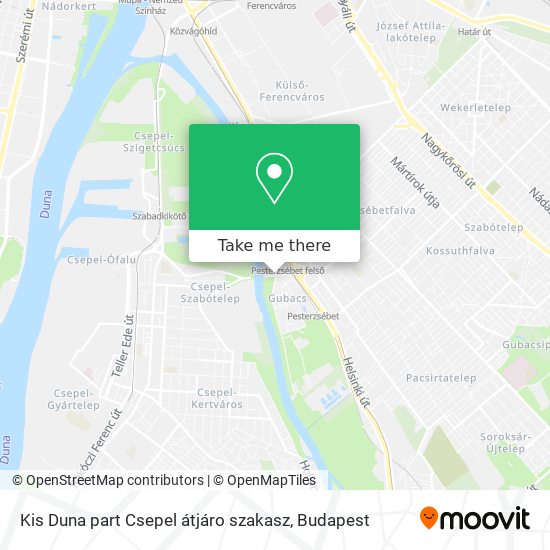 Kis Duna part Csepel átjáro szakasz map