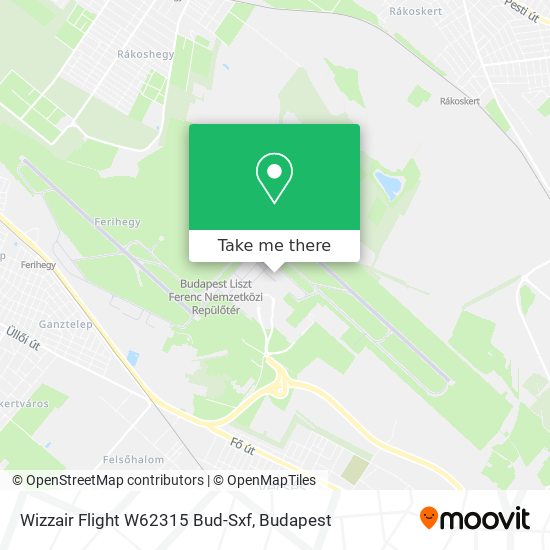 Wizzair Flight W62315 Bud-Sxf map