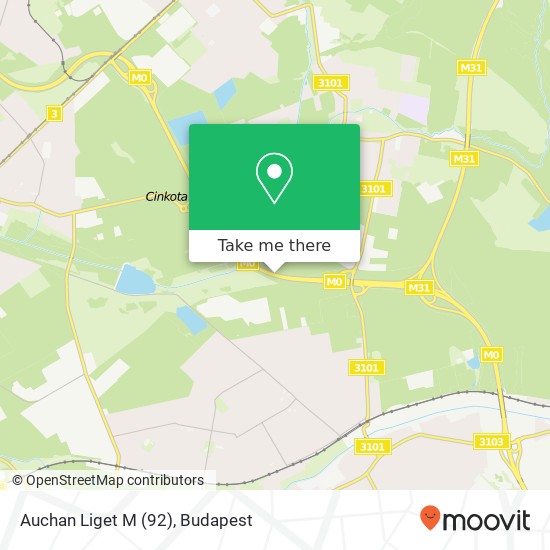 Auchan Liget M (92) map