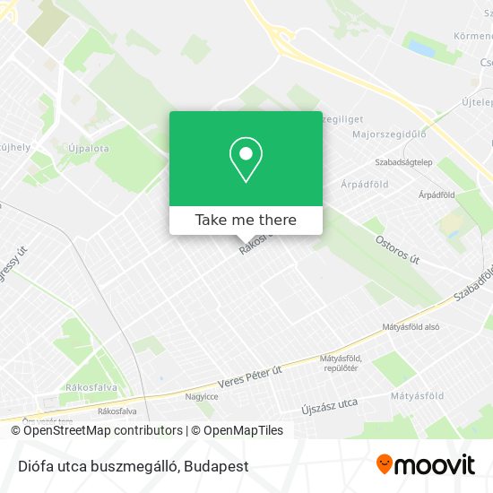 Diófa utca buszmegálló map