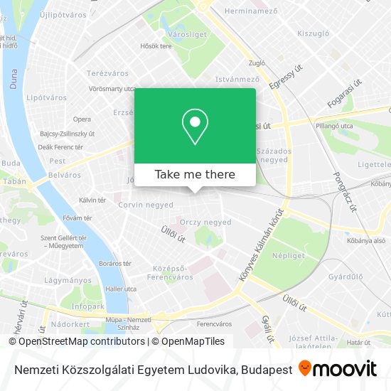 Nemzeti Közszolgálati Egyetem Ludovika map