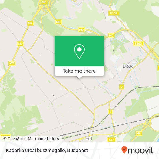 Kadarka utcai buszmegálló map