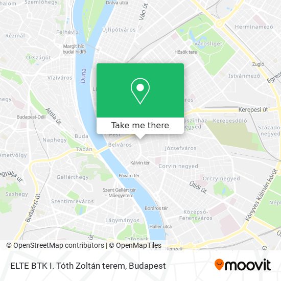 ELTE BTK I. Tóth Zoltán terem map