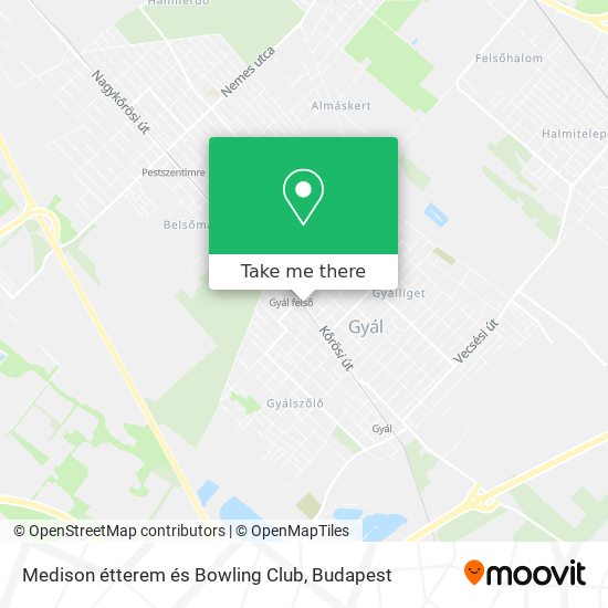 Medison étterem és Bowling Club map