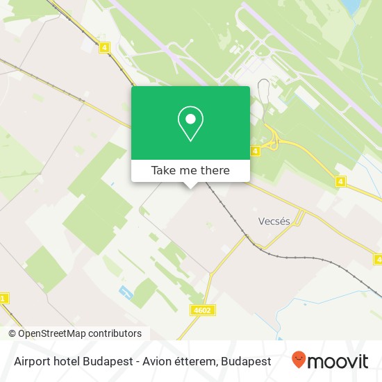 Airport hotel Budapest - Avion étterem, Lôrinci út 130 2220 Vecsés map