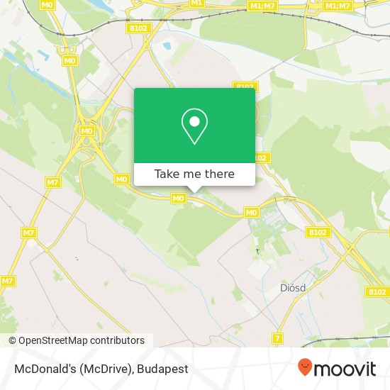 McDonald's (McDrive), 2045 Érdi Járás map