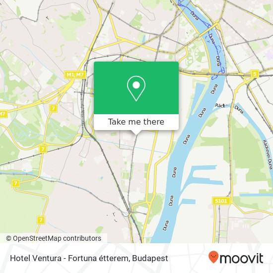 Hotel Ventura - Fortuna étterem, Fehérvári út 1119 Budapest map