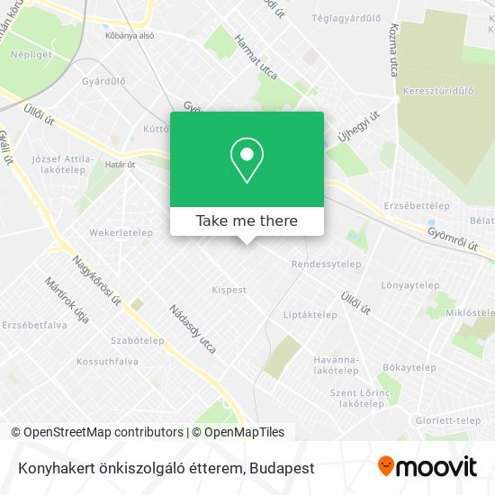 Konyhakert önkiszolgáló étterem map