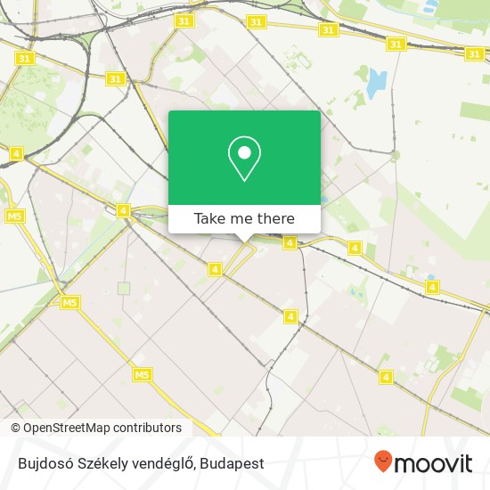 Bujdosó Székely vendéglő, Szabó Ervin utca 1191 Budapest map