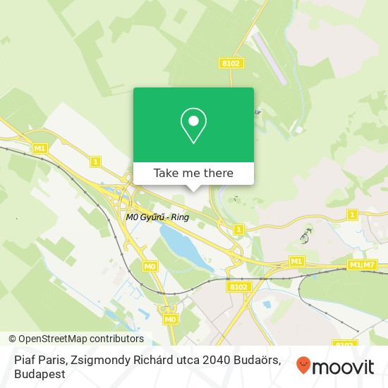 Piaf Paris, Zsigmondy Richárd utca 2040 Budaörs map