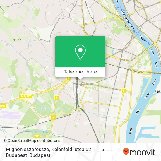 Mignon eszpresszó, Kelenföldi utca 52 1115 Budapest map