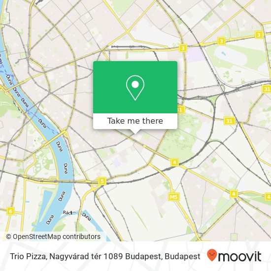 Trio Pizza, Nagyvárad tér 1089 Budapest map